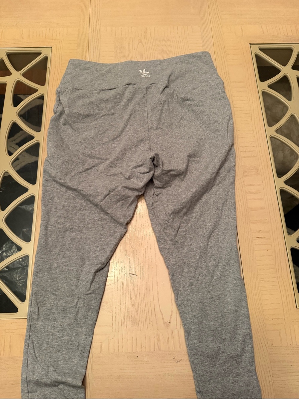 adidas Kids Heather Gray Leggings with Small Trefoil Logo